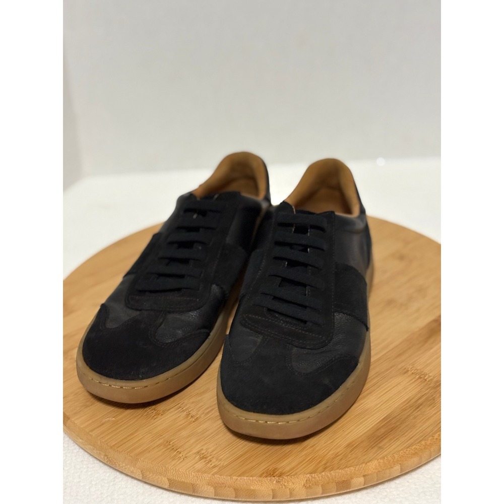 Allen Edmonds Cooper Mens Black Leather Suede Low Top Sneakers Gum Sole size 8D